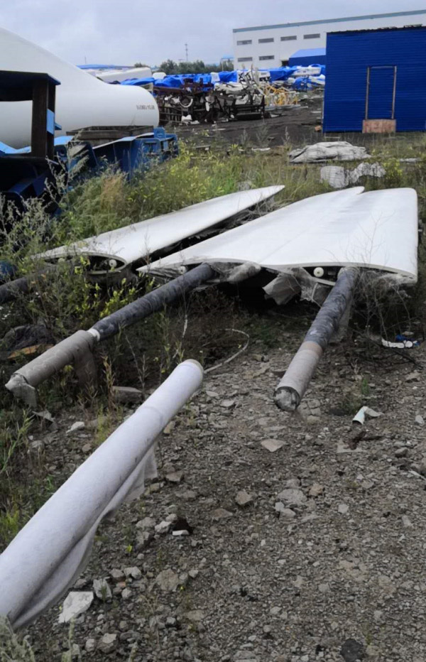 張北基地退役葉片、機(jī)艙處置現(xiàn)場(chǎng)